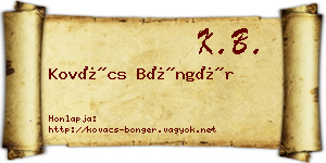Kovács Böngér névjegykártya